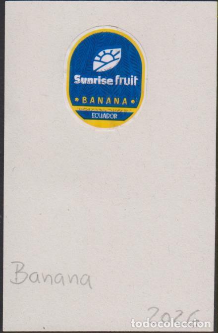 Pegatinas de colecci&oacute;n: pegatina fruta BANANA SUNRISE adhesivo adhesiu enganxina fruit etiqueta SOY.YO