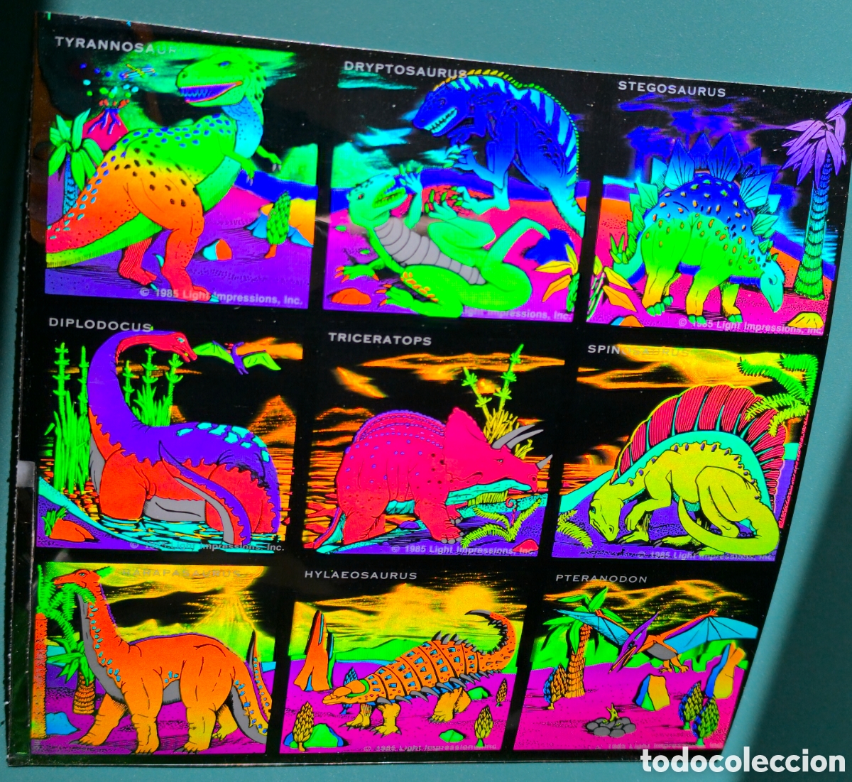 Pegatinas de colecci&oacute;n: Lote de 6 hojas de pegatinas Hologr&aacute;ficas de los a&ntilde;os 80.
