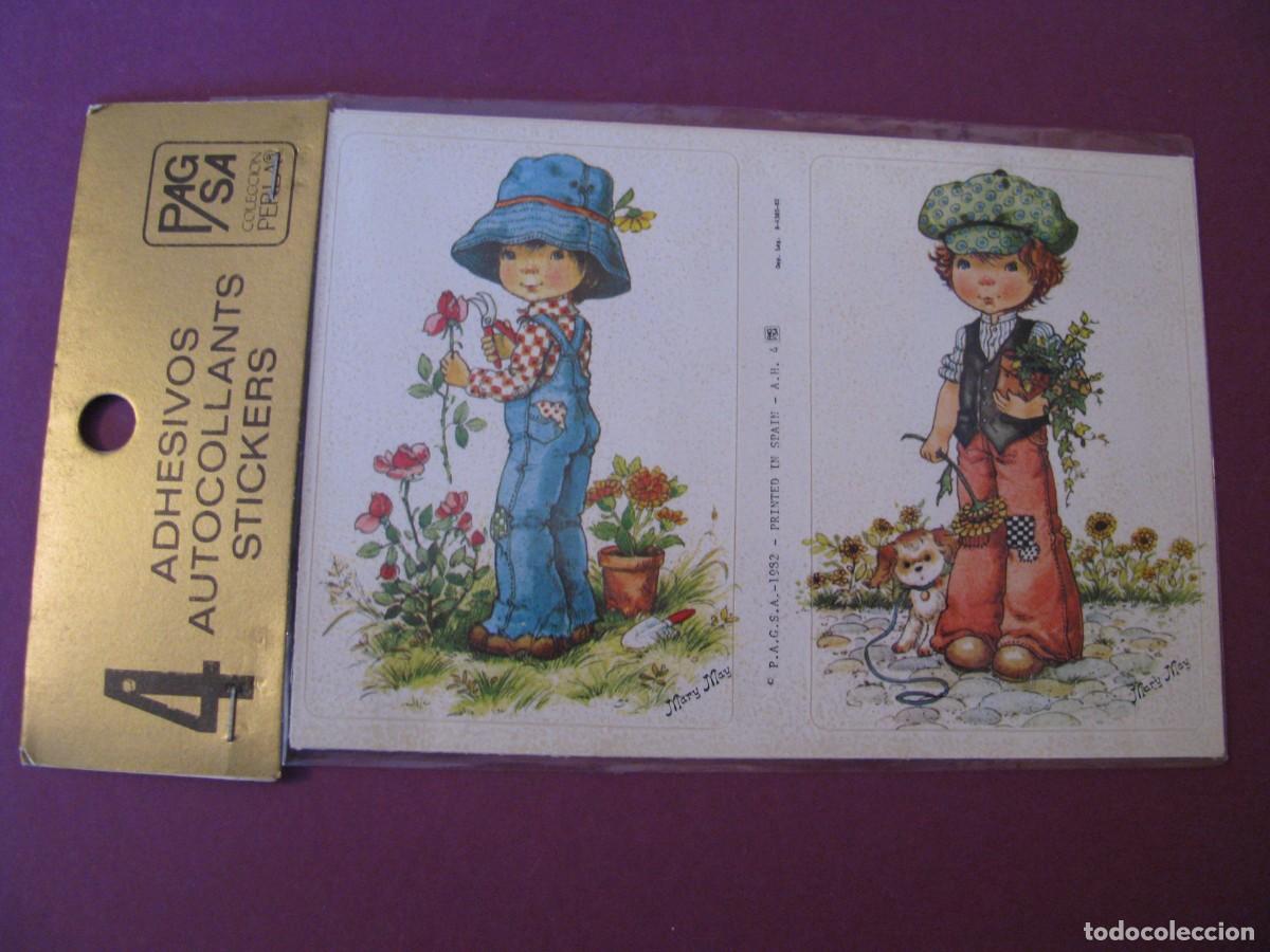 Pegatinas de colecci&oacute;n: BLISTER CON 4 ADHESIVOS DE IL. MARY MAY. ED. PAGSA 1982. 8X5,5 CM.