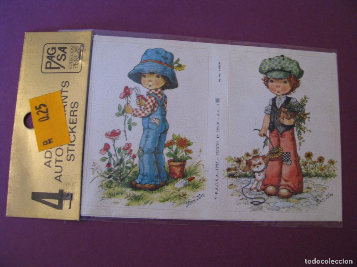 Pegatinas de colecci&oacute;n: BLISTER CON 4 ADHESIVOS DE IL. MARY MAY. ED. PAGSA 1982. 8X5,5 CM.