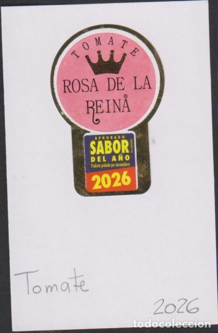 Pegatinas de colecci&oacute;n: pegatina fruta TOMATE ROSA DE LA REINA SABOR 2026 adhesivo adhesiu enganxina fruit etiqueta SOY.YO