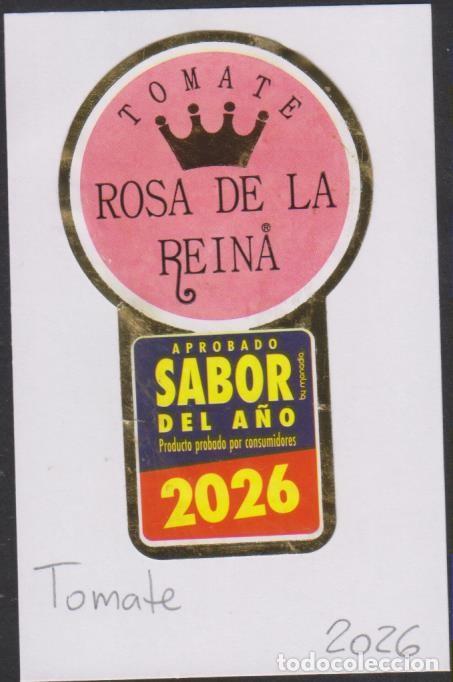 Pegatinas de colecci&oacute;n: pegatina fruta TOMATE ROSA DE LA REINA SABOR 2026 adhesivo adhesiu enganxina fruit etiqueta SOY.YO
