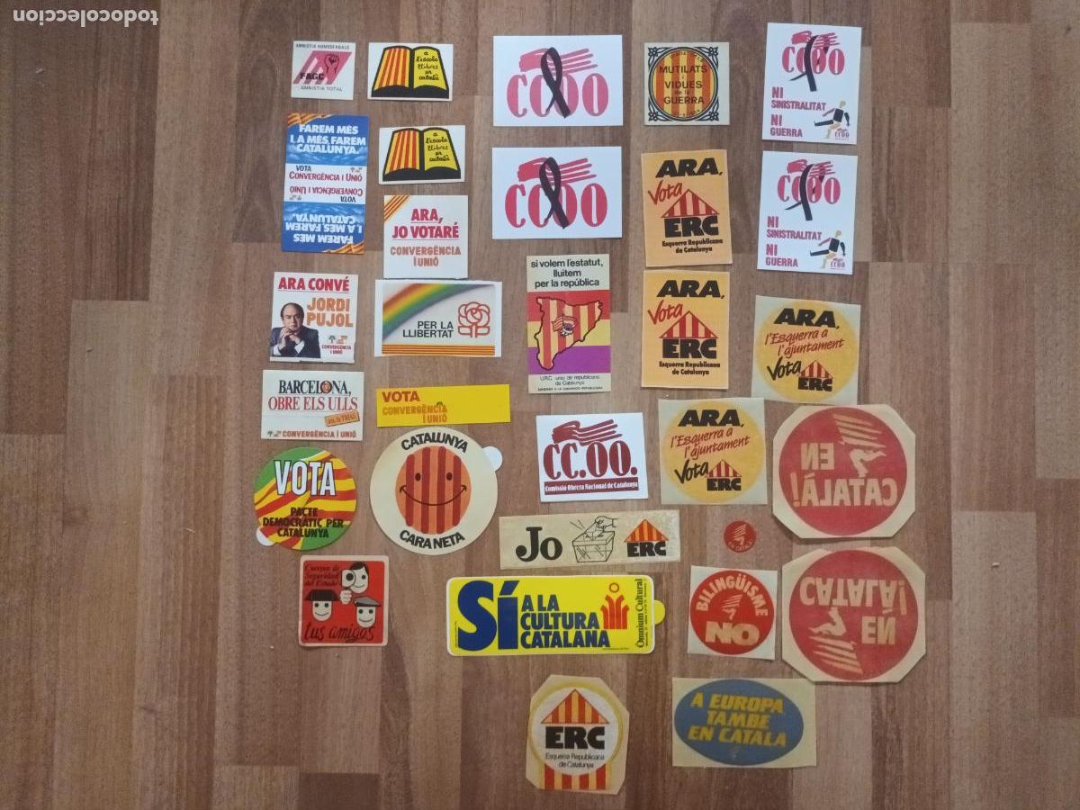 Collection stickers: LOTE VARIADO PEGATINAS POL&Iacute;TICA. SINDICALISTA. ERC, CIU, FAGC, ETC