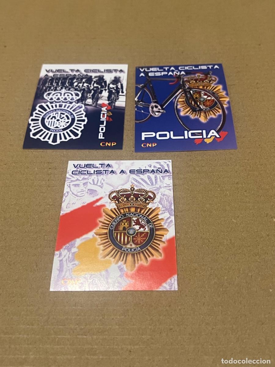 Pegatinas de colecci&oacute;n: 3 pegatinas POLIC&Iacute;A NACIONAL CNP VUELTA CICLISTA A ESPA&Ntilde;A