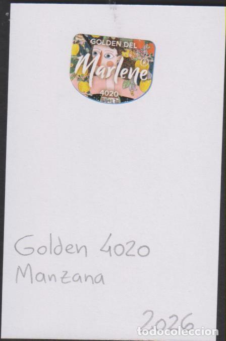 Pegatinas de colecci&oacute;n: pegatina fruta MANZANA MARLENE GOLDEN 4020 adhesivo adhesiu enganxina fruit etiqueta SOY.YO
