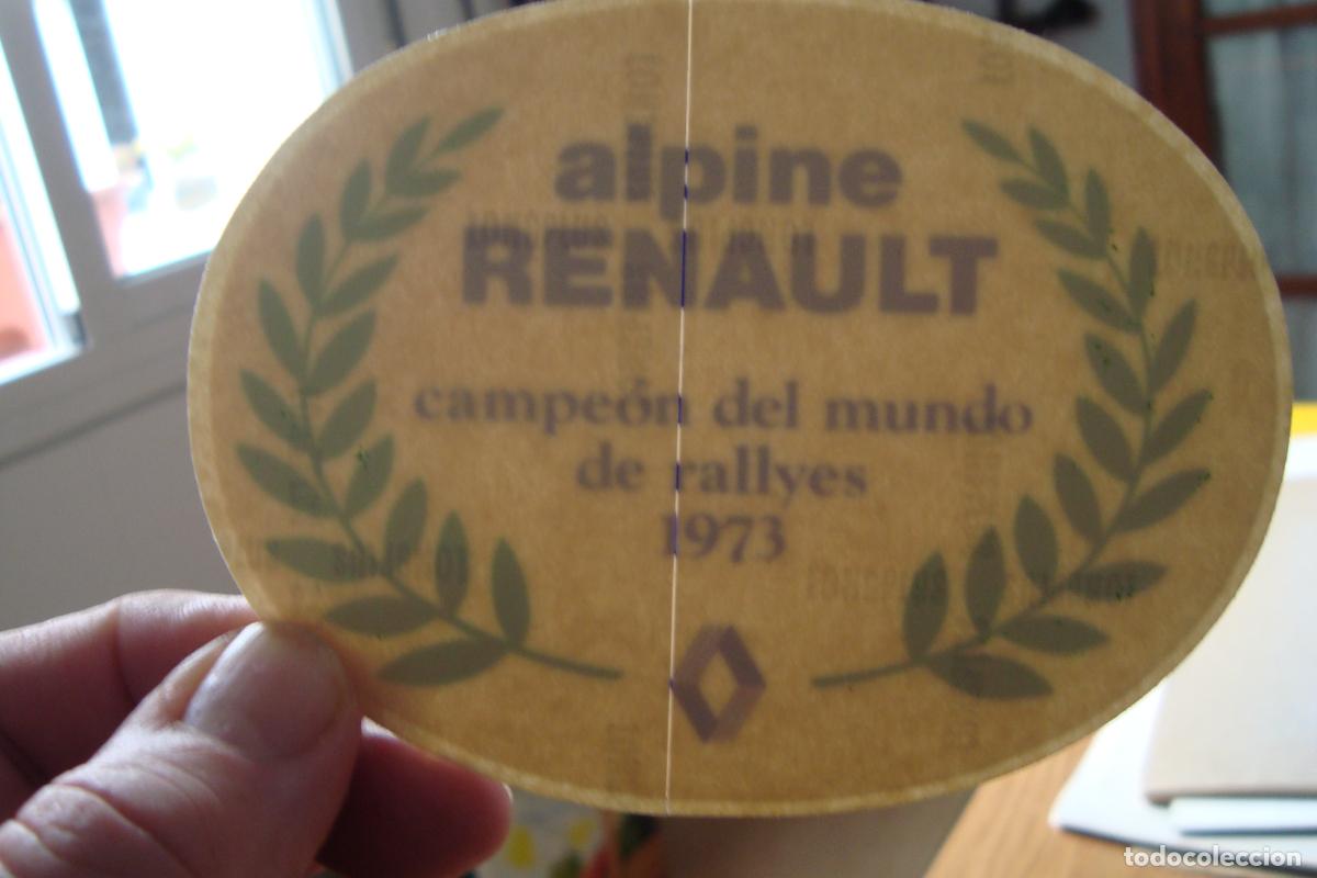 Pegatinas de colecci&oacute;n: ANTIGUA PEGATINA INVERTIDA ALPINE RENAULT CAMPEON MUNDO RALLYES 1973.