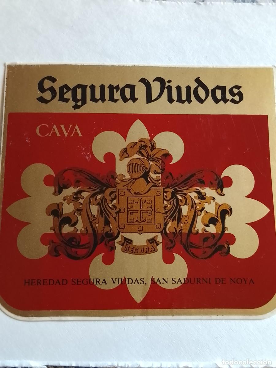 Pegatinas de colecci&oacute;n: Antigua pegatina Heredad Segura Viudas