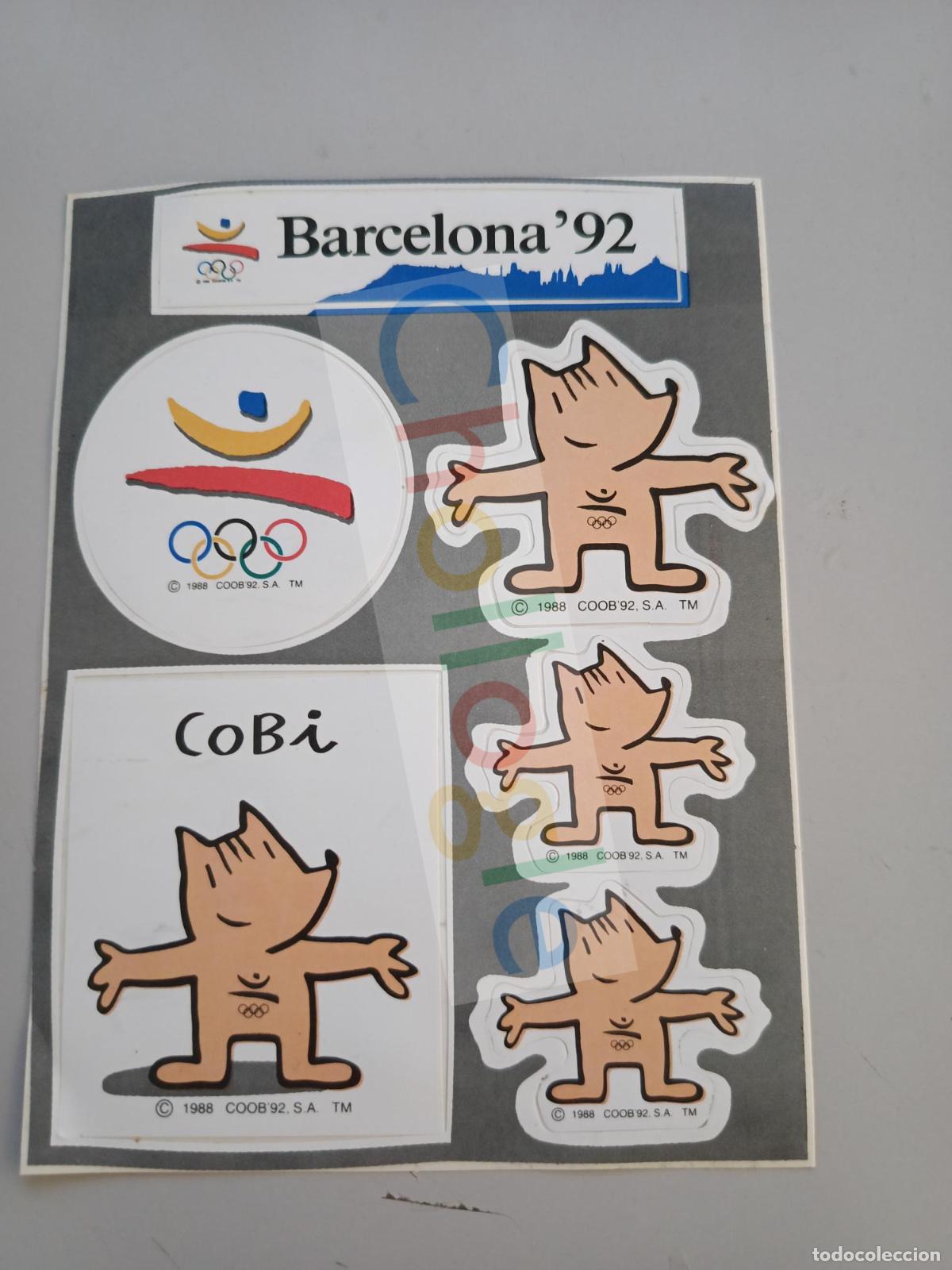 Sammlung von Aufklebern: Pegatina Hoja con muchas de Cobi Barcelona 92