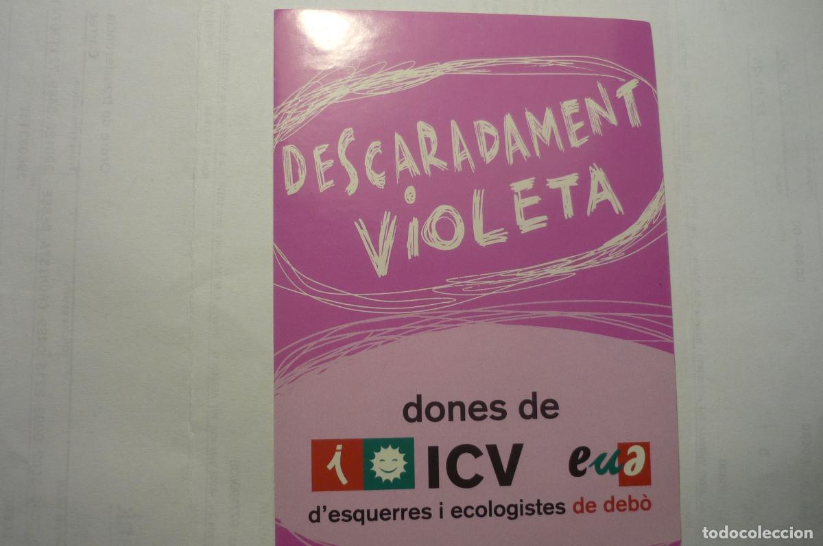Pegatinas de colecci&oacute;n: pegatina politica icv catalan descaradamente violeta