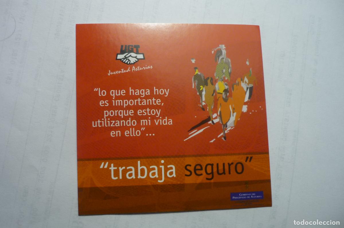 Pegatinas de colecci&oacute;n: pegatina sindical ugt asturias trabaja seguro