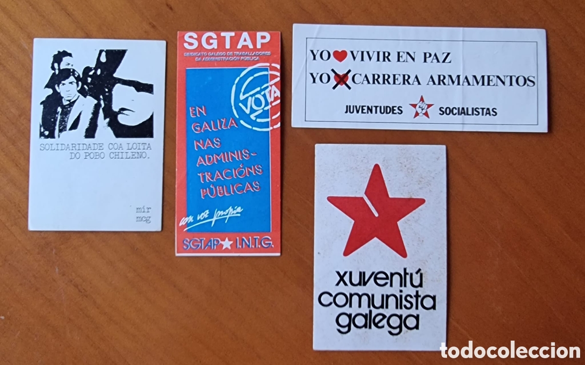 Pegatinas de colecci&oacute;n: Lote Pegatinas Pol&iacute;ticas Galicia juventud comunista ved fotos