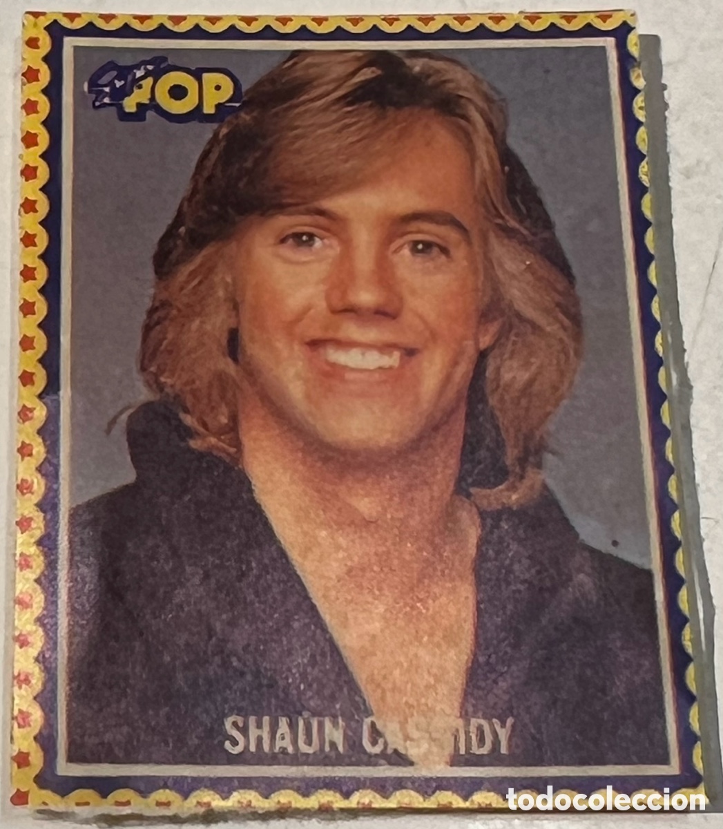 Pegatinas de colecci&oacute;n: Pegatina. Shaun Cassidy. Revista S&uacute;per Pop. A&ntilde;os 70.