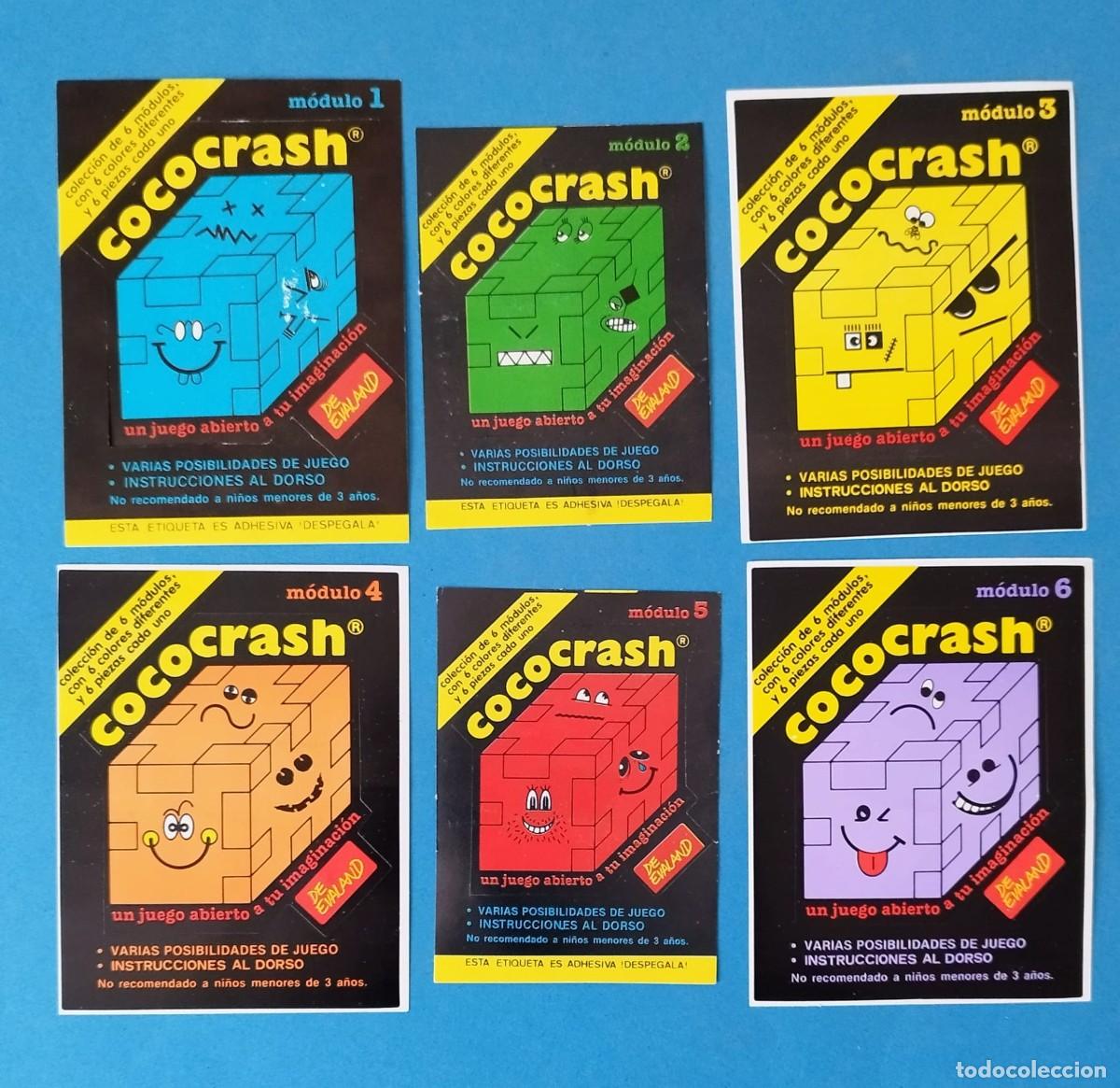 Pegatinas de colecci&oacute;n: LOTE DE 6 PEGATINAS &rdquo;COCOCRASH&rdquo;. A&Ntilde;OS 80/90. NIVELES N&ordm; 1,2,3,4,5,6