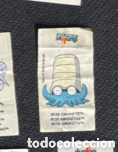 Pegatinas de colecci&oacute;n: Omanyte Dunkin Bubble Gum de Boomer pokemon a&ntilde;o 2000 adhesivo sticker