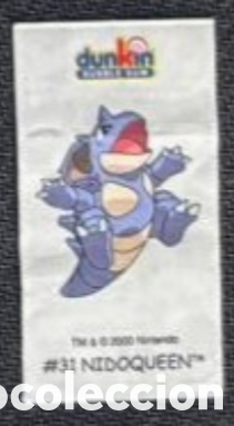 Pegatinas de colecci&oacute;n: NIDOQUEEN Dunkin Bubble Gum de Boomer pokemon a&ntilde;o 2000 adhesivo sticker