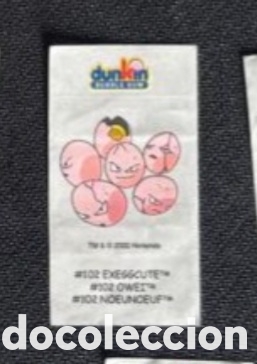 Pegatinas de colecci&oacute;n: Exeggcute Dunkin Bubble Gum de Boomer pokemon a&ntilde;o 2000 adhesivo sticker