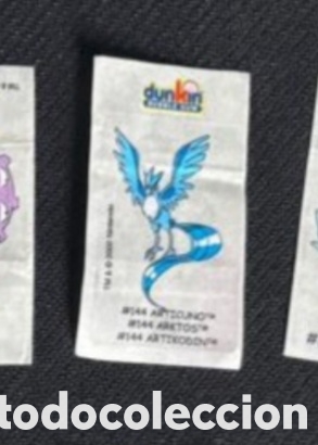 Pegatinas de colecci&oacute;n: Articuno Dunkin Bubble Gum de Boomer pokemon a&ntilde;o 2000 adhesivo sticker