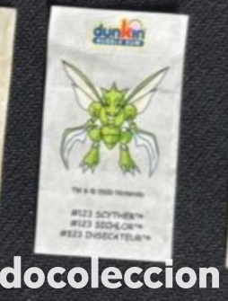 Pegatinas de colecci&oacute;n: Scyther Dunkin Bubble Gum de Boomer pokemon a&ntilde;o 2000 adhesivo sticker