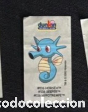 Pegatinas de colecci&oacute;n: Horsea Dunkin Bubble Gum de Boomer pokemon a&ntilde;o 2000 adhesivo sticker