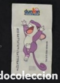 Pegatinas de colecci&oacute;n: Rattata Dunkin Bubble Gum de Boomer pokemon a&ntilde;o 2000 adhesivo sticker