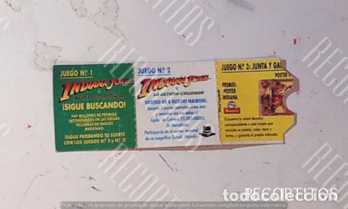 Pegatinas de colecci&oacute;n: matutano indiana jones y la ultima cruzada cromo nunca pegado
