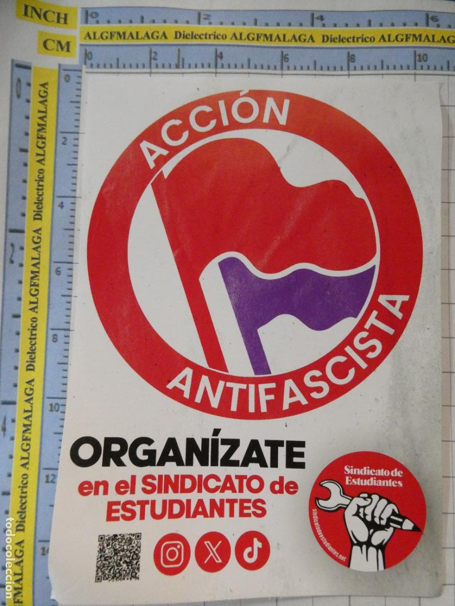 Pegatinas de colecci&oacute;n: PEGATINA POL&Iacute;TICO SINDICAL. SINDICATO DE ESTUDIANTES ACCI&Oacute;N ANTIFASCISTAS 312