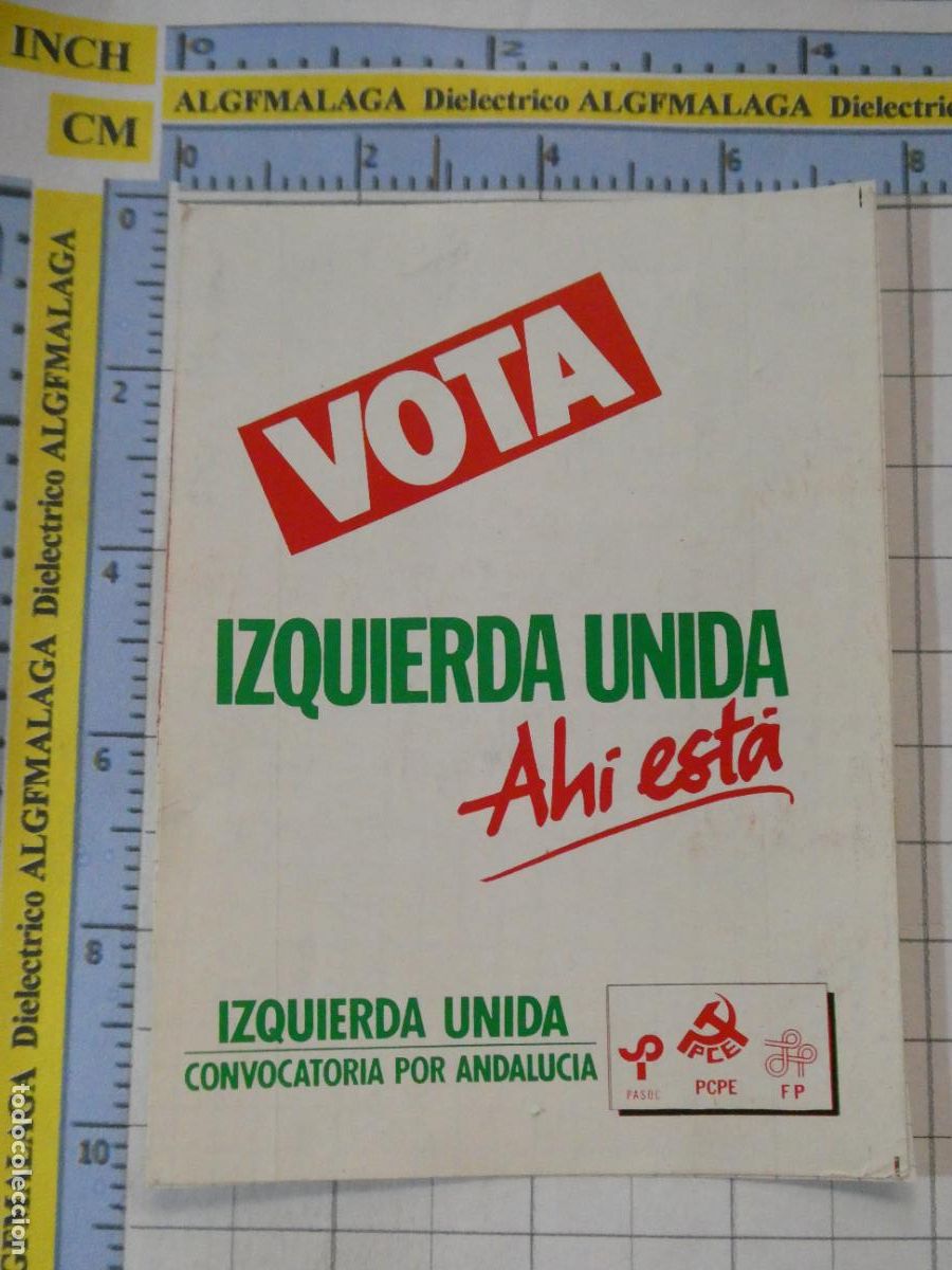 Pegatinas de colecci&oacute;n: PEGATINA POL&Iacute;TICO SINDICAL. IZQUIERDA UNIDA VOTA POR ANDALUC&Iacute;A 318