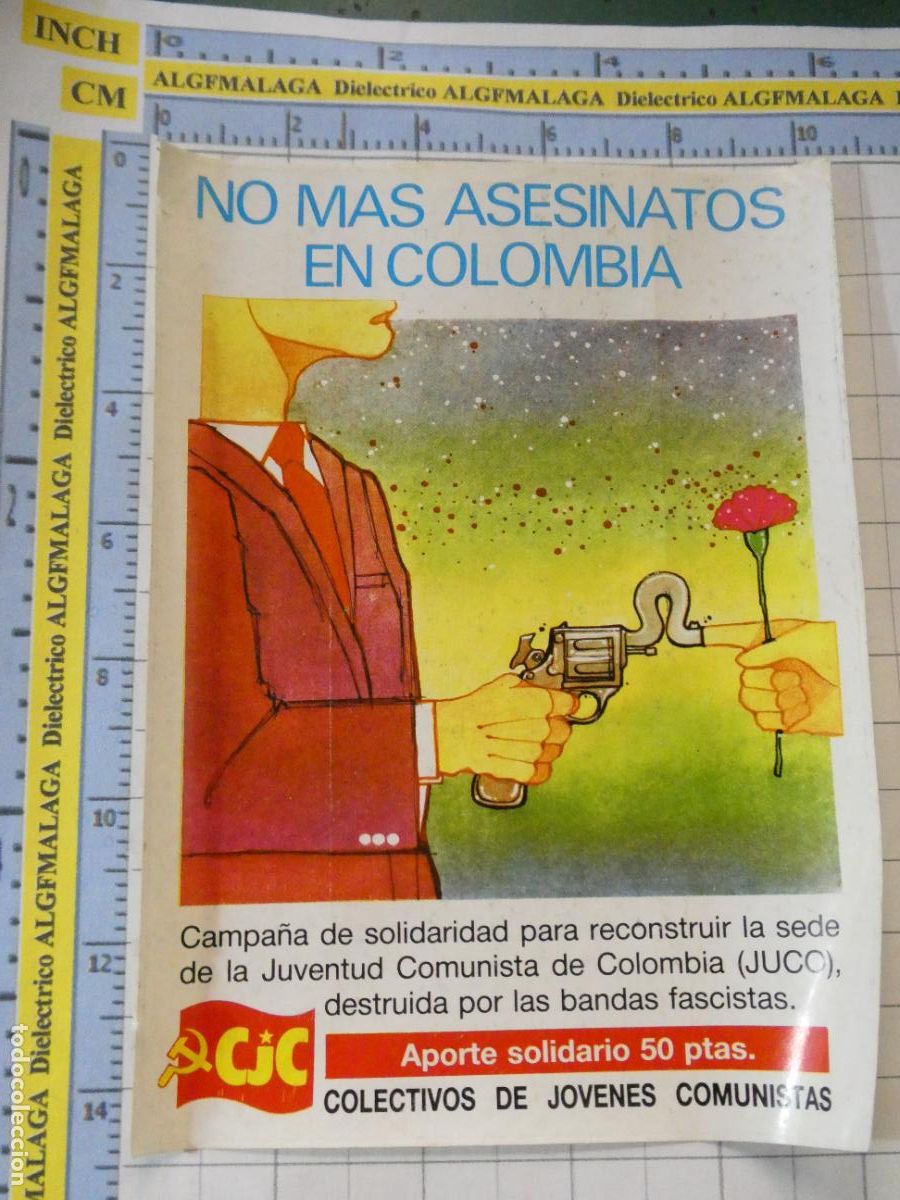 Sammlung von Aufklebern: PEGATINA POL&Iacute;TICO SINDICAL, J&Oacute;VENES COMUNISTAS. NO M&Aacute;S ASESINATOS EN COLOMBIA JUCO. 322