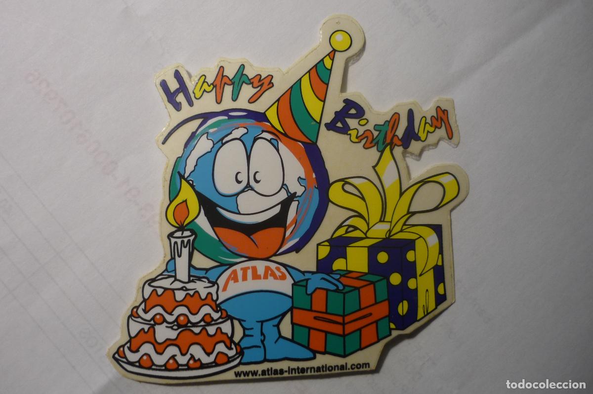 Pegatinas de colecci&oacute;n: pegatina atlas happy birtbday