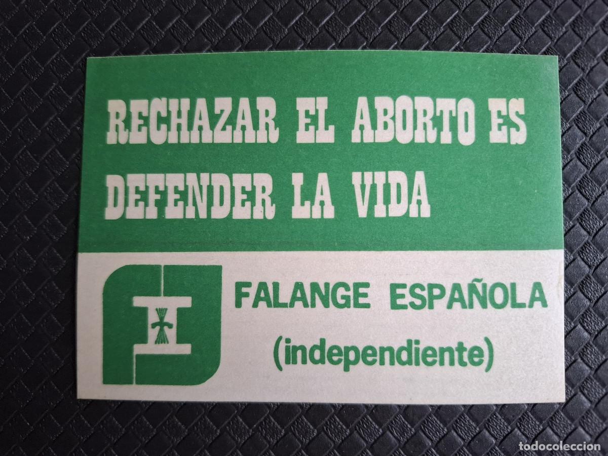 Collection stickers: Pegatina pol&iacute;tica transici&oacute;n Falange