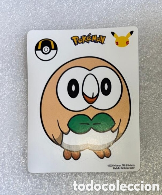 Pegatinas de colecci&oacute;n: ROWLET Lamina pegatina MCDONALDS a&ntilde;o 2021 colecci&oacute;n pokemon