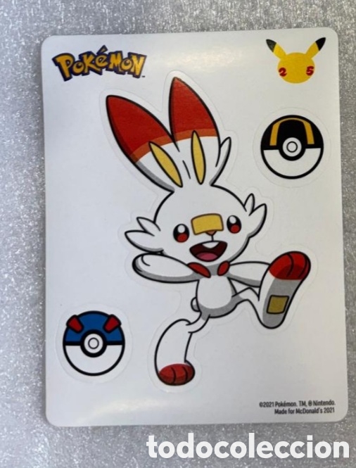 Pegatinas de colecci&oacute;n: SCORBUNNY Lamina pegatina MCDONALDS a&ntilde;o 2021 colecci&oacute;n pokemon
