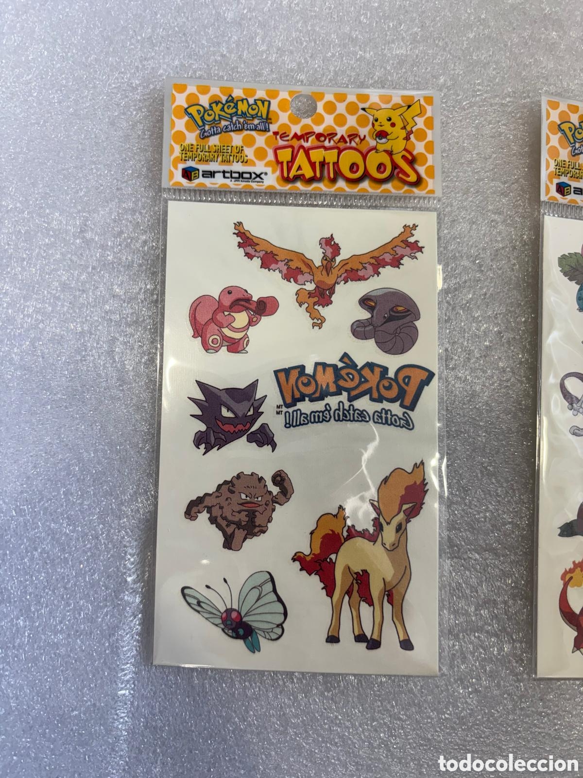 Pegatinas de colecci&oacute;n: tatuajes temporales vintage de Pok&eacute;mon producida por Artbox en 1999