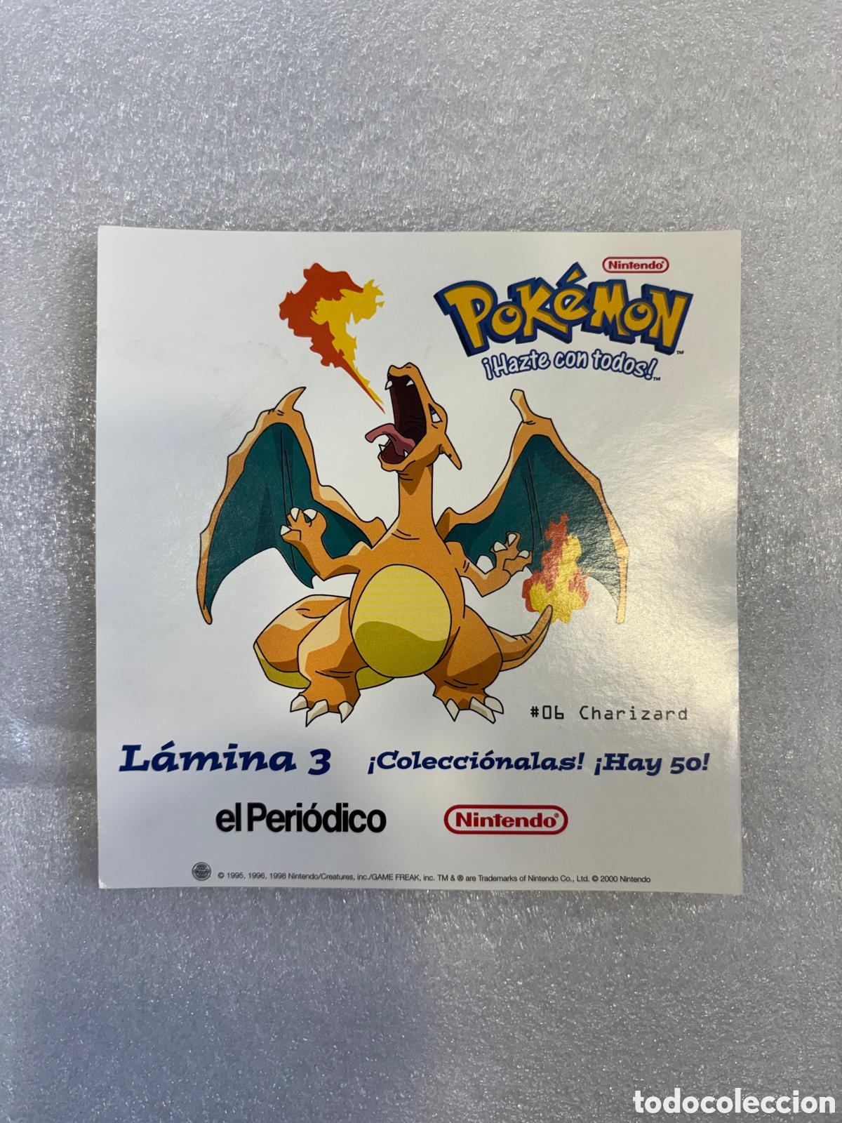 Pegatinas de colecci&oacute;n: CHARIZARD L&aacute;mina El Peri&oacute;dico a&ntilde;o 2000 pokemon pegatina