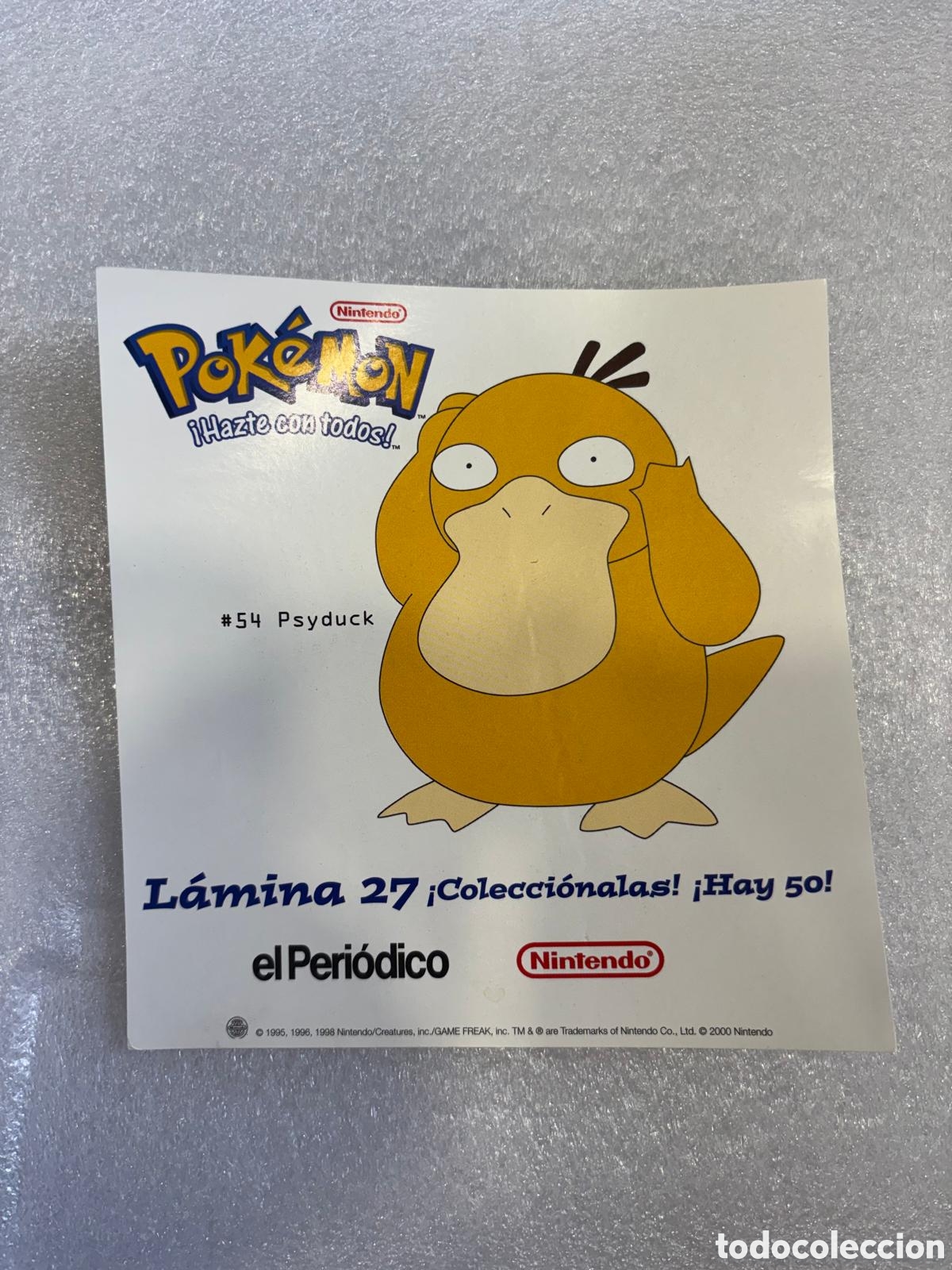 Pegatinas de colecci&oacute;n: PSYDUCK L&aacute;mina El Peri&oacute;dico a&ntilde;o 2000 pokemon pegatina