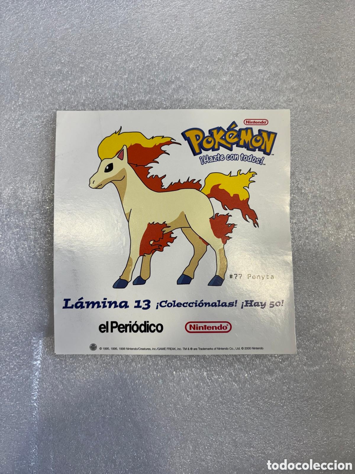 Pegatinas de colecci&oacute;n: PONYTA L&aacute;mina El Peri&oacute;dico a&ntilde;o 2000 pokemon pegatina
