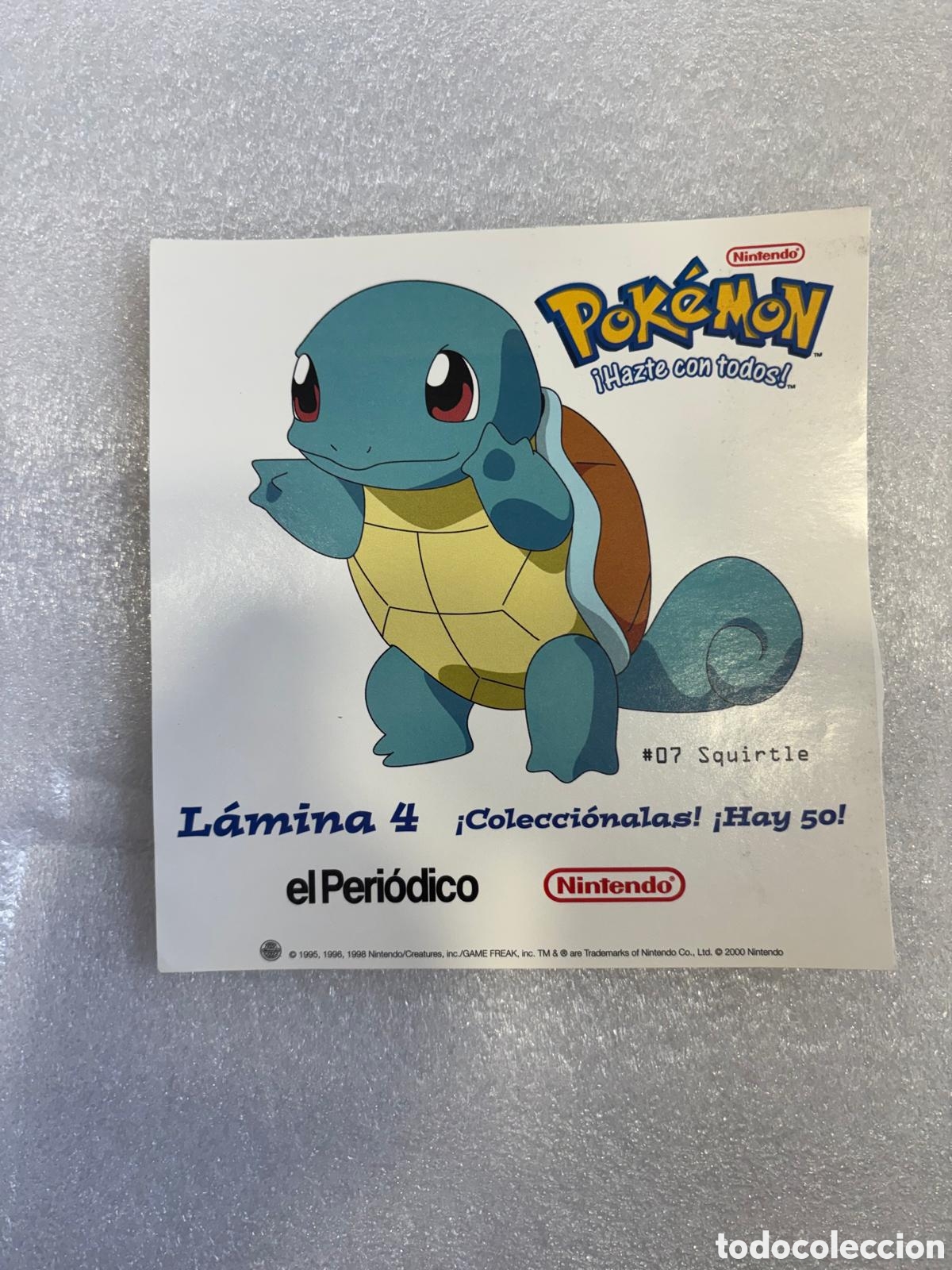 Pegatinas de colecci&oacute;n: SQUIRTLE L&aacute;mina El Peri&oacute;dico a&ntilde;o 2000 pokemon pegatina