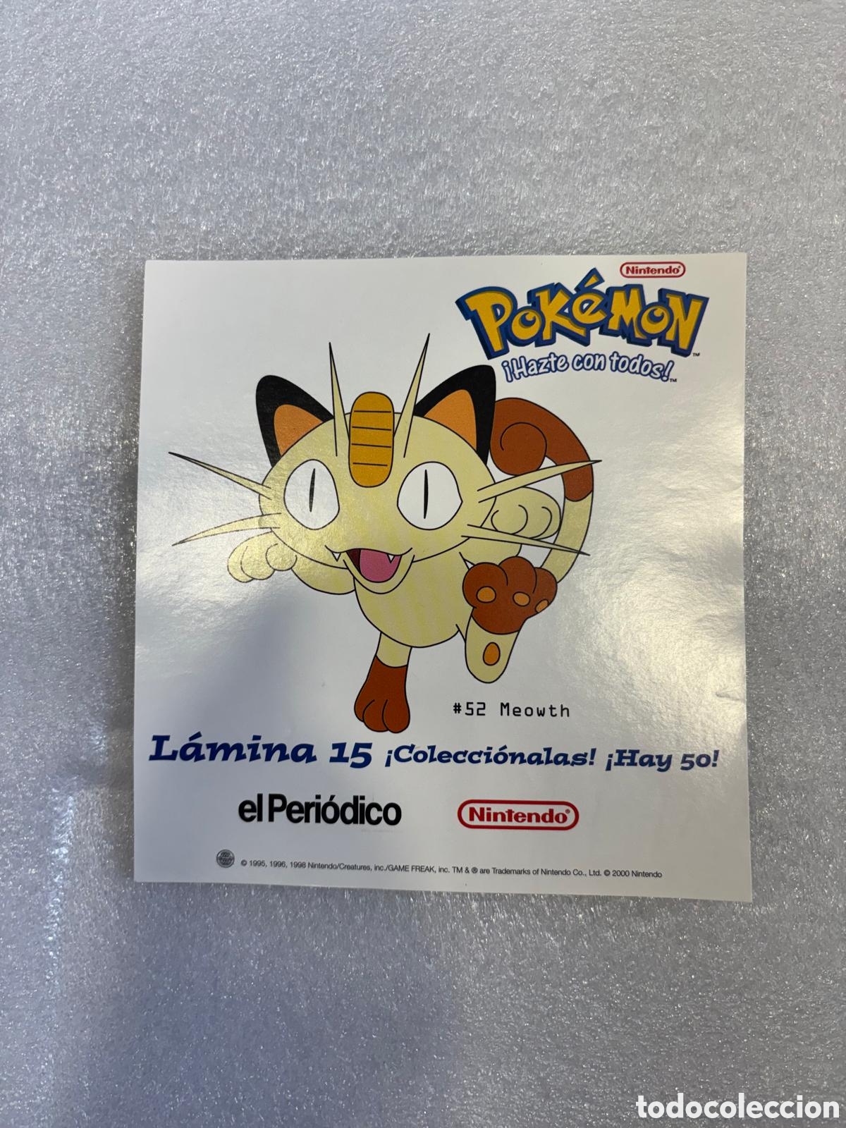 Pegatinas de colecci&oacute;n: MEOWTH L&aacute;mina El Peri&oacute;dico a&ntilde;o 2000 pokemon pegatina