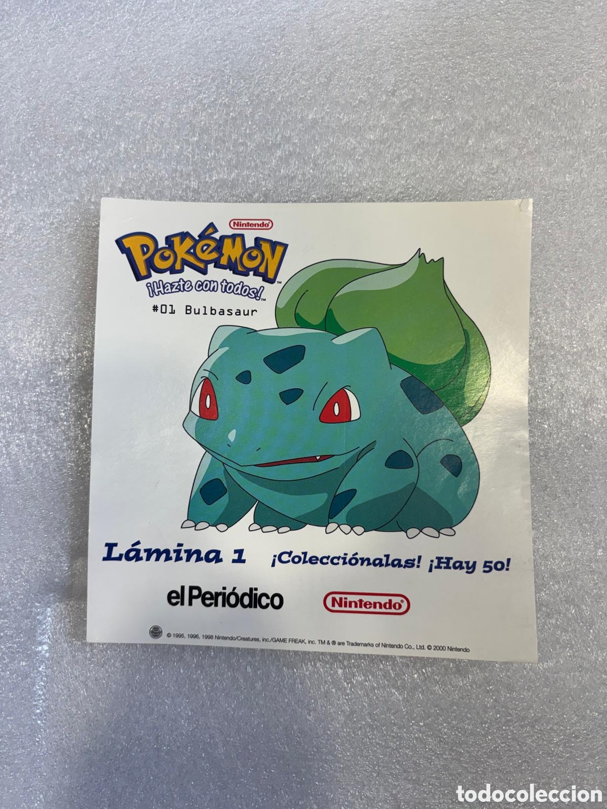 Pegatinas de colecci&oacute;n: BULBASUR L&aacute;mina El Peri&oacute;dico a&ntilde;o 2000 pokemon pegatina