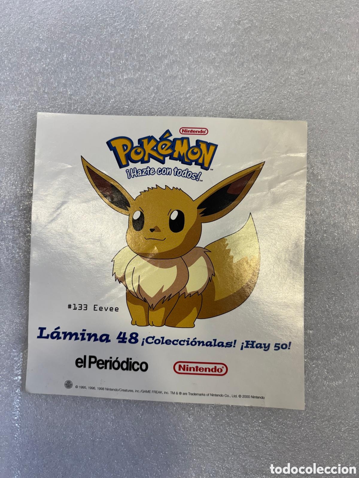 Pegatinas de colecci&oacute;n: EEVEE L&aacute;mina El Peri&oacute;dico a&ntilde;o 2000 pokemon pegatina