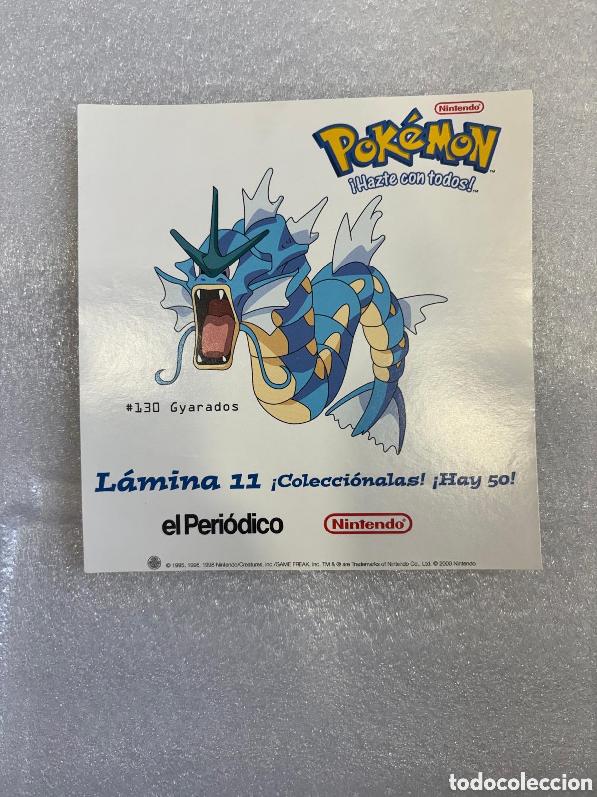 Pegatinas de colecci&oacute;n: GYARADOS L&aacute;mina El Peri&oacute;dico a&ntilde;o 2000 pokemon pegatina
