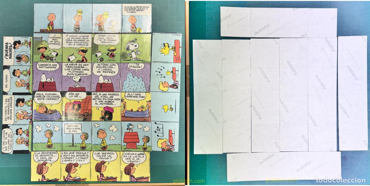 Pegatinas de colecci&oacute;n: TIRA ADHESIVA SNOOPY CARLITOS N&ordm;S 3,4,6,8,10,12,13,14. A&Ntilde;OS 80