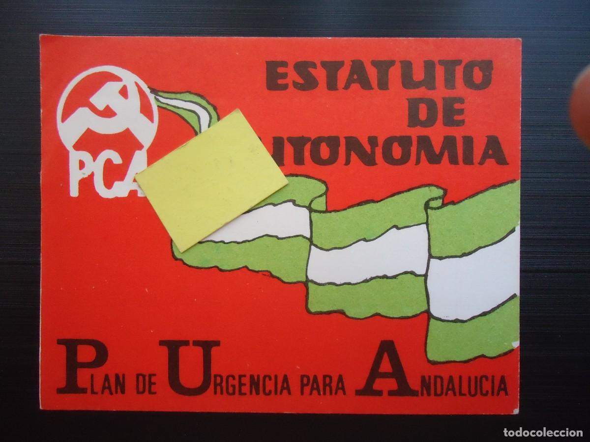 Pegatinas de colecci&oacute;n: pegatina estatuto autonomia partido comunista andalucia andaluz izquierda politica democracia espa&ntilde;a