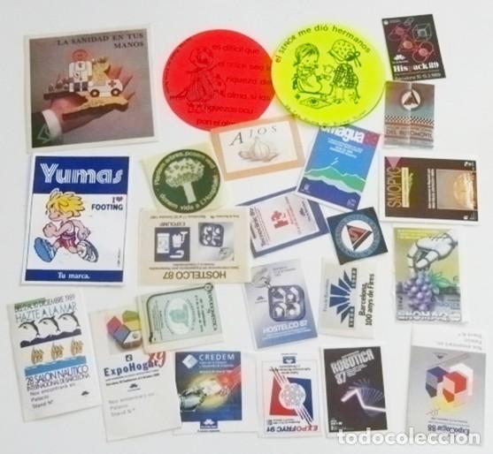 Pegatinas de colecci&oacute;n: GRAN LOTE DE 24 PEGATINAS VARIADO PUBLICIDAD PEGATINA SANIDAD DE MADRID SAL&Oacute;N NAUTICO BARCELONA ETC