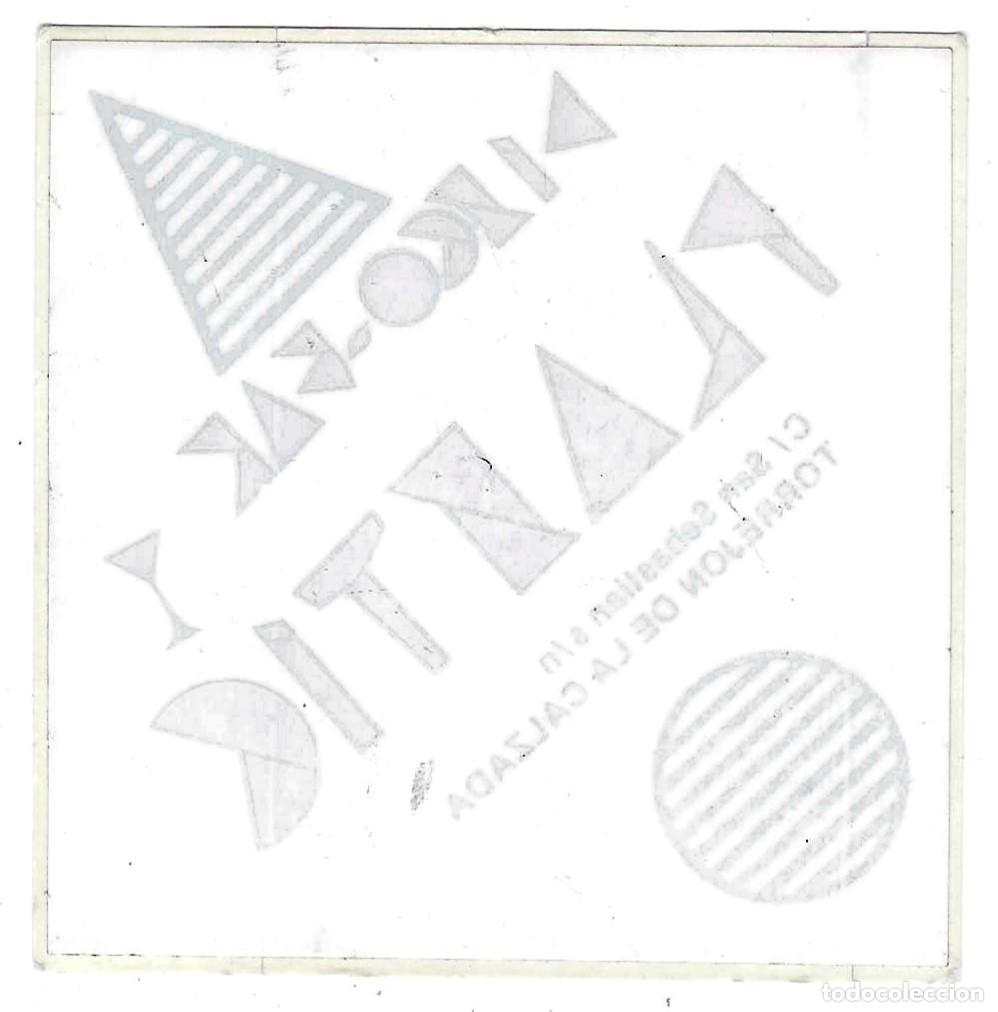 Pegatinas de colecci&oacute;n: Pegatina. Disco Bar Plastic. Torrej&oacute;n de la Calzada. reverso. 8x8 cm. ref. 24-dis13