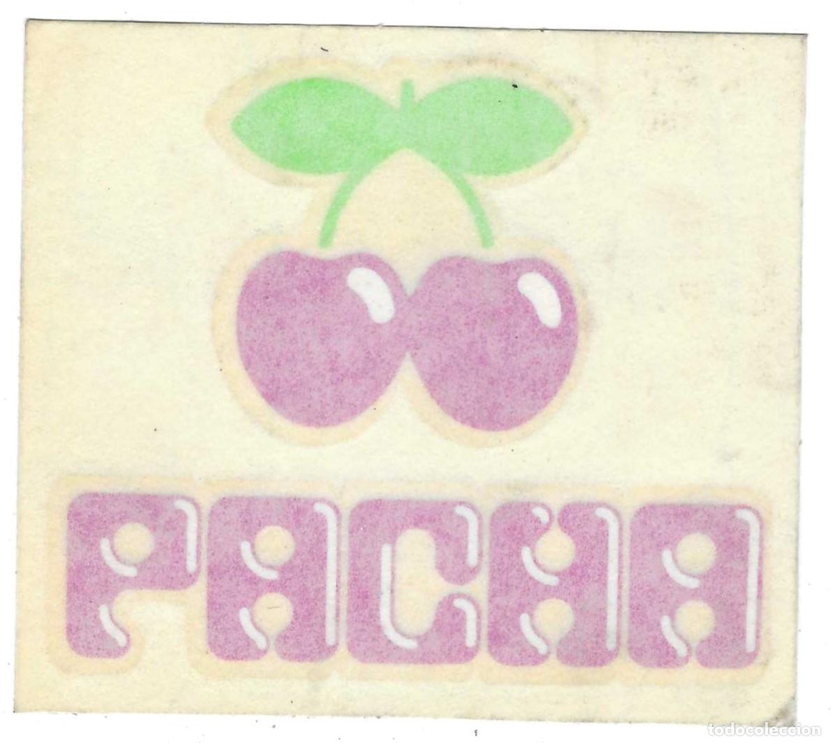 Pegatinas de colecci&oacute;n: Pegatina. Discoteca Pacha. reverso. 9,50 x 8,50 cm. ref. 24-dis15