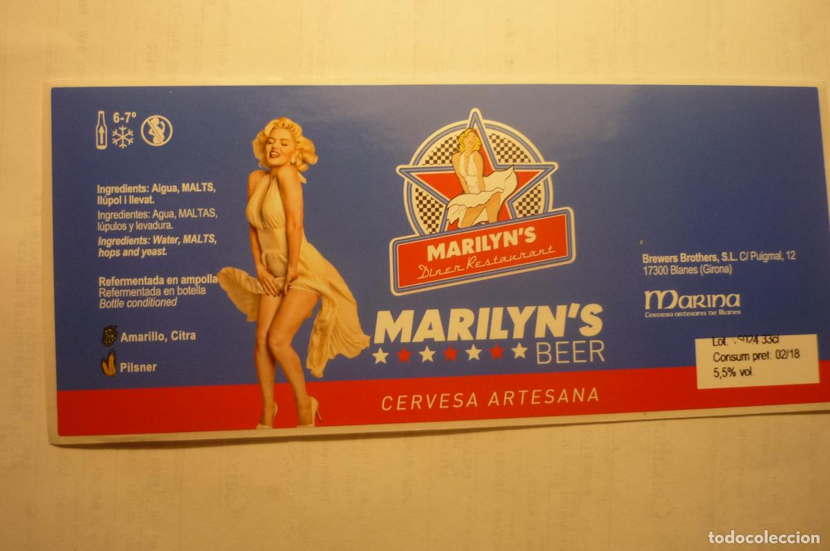 Pegatinas de colecci&oacute;n: pegatina etiqueta cerveza marilyn&acute;s