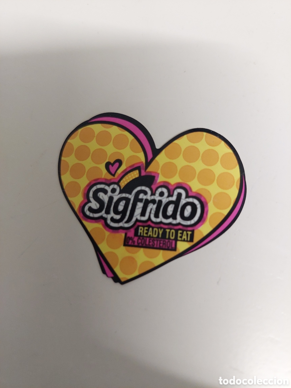 Pegatinas de colecci&oacute;n: PEGATINA ETIQUETA SIGFRIDO READY TO EAT % COLESTEROL