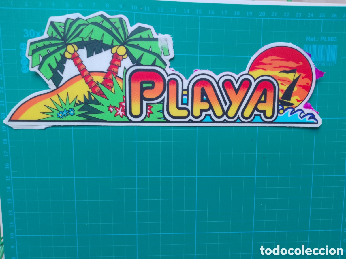 Pegatinas de colecci&oacute;n: PLAYA . PEGATINA ORIGINAL BILLARES MODELO PLAYA . RECREATIVOS OPER COIN 1989