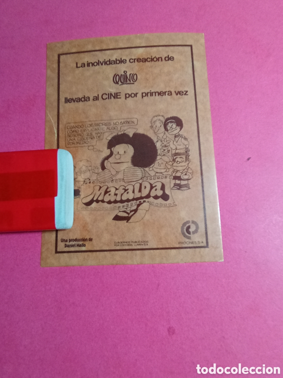Pegatinas de colecci&oacute;n: MAFALDA QUINO LLEVADA AL CINE POR PRIMERA VEZ UNA PRODUCCI&Oacute;N D DANIEL MALLO PROCINES S.A. 1981 circa